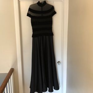 Tadashi black satin gown